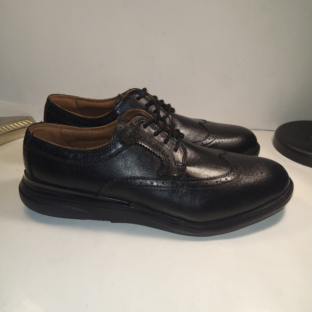 Kuru Warhol Black Leather Lace Up Wingtip Oxford Shoes Men's sz 13.